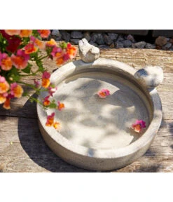 Dehner Keramik Vogeltränke Mit 2 Vögeln, Ca. Ø 28 Cm -Gartenbedarfsgeschäft 1404763 WE MO 003 KeramikVogeltraenkeGartendeko