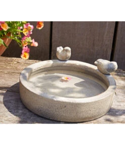 Dehner Keramik Vogeltränke Mit 2 Vögeln, Ca. Ø 28 Cm -Gartenbedarfsgeschäft 1404763 WE MO 004 KeramikVogeltraenkeGartendeko