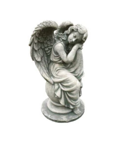 Denscho Stein-Jugendengel Auf Kugel, 35 Cm