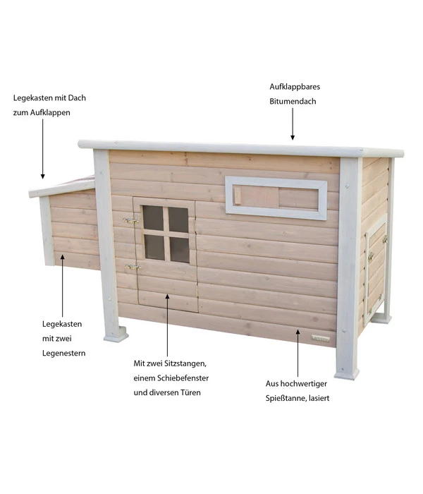 KERBL Hühnerstall Emma, Ca. B146/H85/T74 Cm 5 KERBL Hühnerstall Emma, Ca. B146/H85/T74 Cm – Bild 3