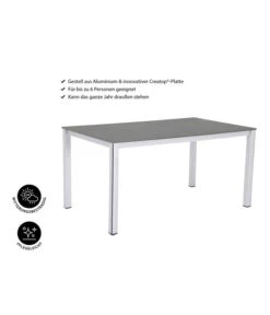 MWH Loft-Tisch Elements, Ca. B160/H74/T90 Cm -Gartenbedarfsgeschäft 1897149 WE IG 001 ElementsTisch160x90x74cmSilberNEU