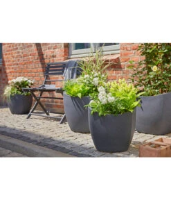 Scheurich Kunststoff-Topf Wave Globe Cubo, Schwarz-granit -Gartenbedarfsgeschäft 2508570 WE MO 001 ScheurichKunststoffTopfWaveGlobeCubo40x40x36cmTopfBlumentopfPflanztopfPflanzgefaess