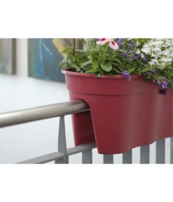 KHW Kunststoff-Geländertöpfe-Set, 57,5 X 28 X 27 Cm, 2-teilig -Gartenbedarfsgeschäft 2550218 WE DE 001 KHWKunststoffGelaendertopf2teiligpink