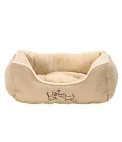 Dehner Lieblinge Kuschelbett Sammy, Rechteckig, Beige