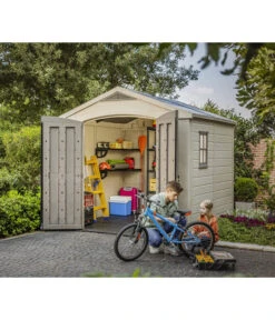 Keter Kunststoffgerätehaus Factor 8x8, Ca. B256,5/H243/T255 Cm -Gartenbedarfsgeschäft 3037959 WE MO 001 KeterGeraetehaus