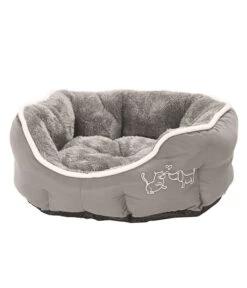 Dehner Lieblinge Kuschelbett Sammy, Oval, Grau