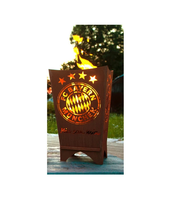 Ferrum FCB Feuerkorb Mia San Mia, Eckig, Rost, Ca. B40/H70/T40 Cm 3 Ferrum FCB Feuerkorb Mia San Mia, Eckig, Rost, Ca. B40/H70/T40 Cm