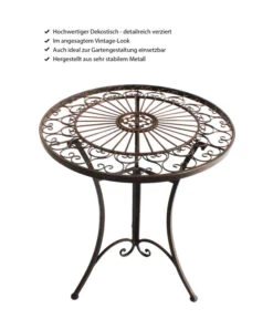 Metalltisch Antik, Ca. Ø61/H72 Cm -Gartenbedarfsgeschäft 3214889 WE IG 005 Metalltischrundantik