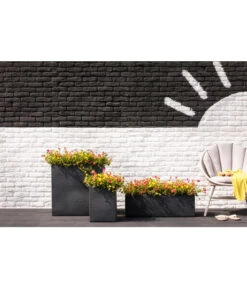 Dehner Kunststoff-Raumtrenner Palermo, Rechteckig, Anthrazit, Ca. B60/H60/T26 Cm -Gartenbedarfsgeschäft 3728110 3728151 3940756 WE MO 007 KunststoffBlumenkuebelKubusanthrazitBlumentopf