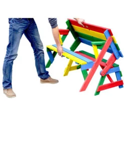 Habau Kinder Picknickbank Bunt, 100 X 50 X 62 Cm -Gartenbedarfsgeschäft 4031100 WE FS 004 KinderPicknickbank