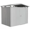 Biohort Metallgerätehaus Panorama® P2, Silber 1 Biohort Metallgerätehaus Panorama® P2, Silber -Gartenbedarfsgeschäft 4045324 WE FS 001 BiohortGeraetehausPanoramaP2SilberEinzeltuer