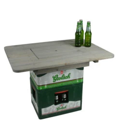ESSCHERT DESIGN Esschert Holz-Bierkistentisch-Aufsatz Mit Deckel, Ca. B78/H11/T57 Cm -Gartenbedarfsgeschäft 4086187 WE DE 001 EsschertHolzBierkistentischAufsatzmitDeckelgraubraunStehtischBartisch