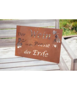 Ferrum Metall-Gedichttafel Poesie, 60 X 40 Cm, Rost