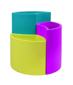 Farmet Kunststoff-Pflanzkübel-Set Blütenblatt Petalo, Ca. ø 50/H50 Cm, 3-teilig