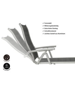 Dehner Gartenliege Chicago, Ca. B70/H72/T180 Cm -Gartenbedarfsgeschäft 4210258 WE IG 001 DehnerGartenliegeChicago