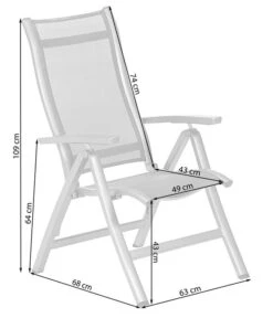 Dehner Klappsessel Chicago, Hochlehner -Gartenbedarfsgeschäft 4210316 WE FS 001 SkizzeKlappsesselChicago