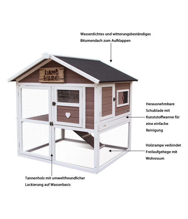 Dehner Nagerheim Happy Home Castel, Braun, Ca. B106/H108/T103 Cm 6 Dehner Nagerheim Happy Home Castel, Braun, Ca. B106/H108/T103 Cm – Bild 4