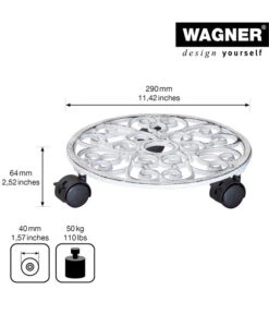 Wagner Pflanzenroller Antik, Ø 29 Cm, Weiß -Gartenbedarfsgeschäft 4272506 WE DE 001 PflRollerAntikD29CM