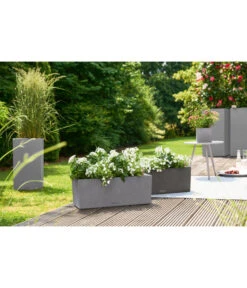 LECHUZA® Kunststoff-Kasten Balconera Stone -Gartenbedarfsgeschäft 4318606 4318614 WE MO 001 LechuzaKunststoffBalkonkastenBalconeraStonePflanzkastenBlumenkasten