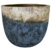 Dehner Keramik-Topf Mystras, Rund, Blau-braun -Gartenbedarfsgeschäft 4441317 4441341 4441408 WE FS 001 DehnerKeramikTopf