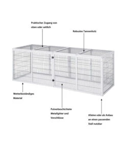 Dehner Freilaufgehege Happy Home Monumento, Ca. B200/H70/T70 Cm -Gartenbedarfsgeschäft 4447637 WE IG 001 DehnerFreilaufgehegeHappyHome2xMonumento