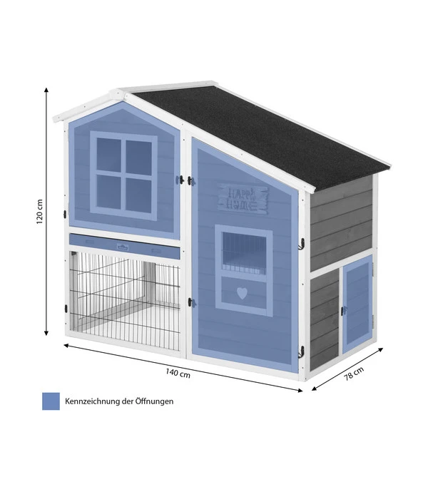 Dehner Nagerheim Happy Home Tempio, Ca. B140/H120/T78 Cm 8 Dehner Nagerheim Happy Home Tempio, Ca. B140/H120/T78 Cm – Bild 6