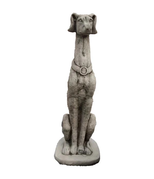 Denscho Stein-Windhund Stehend, Ca. B21/H80/T21 Cm 3 Denscho Stein-Windhund Stehend, Ca. B21/H80/T21 Cm