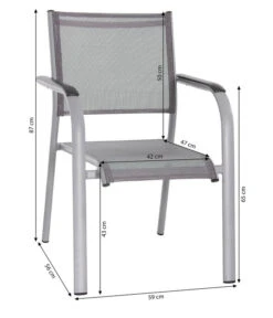 Dehner Balkon-Stapelstuhl Dallas -Gartenbedarfsgeschäft 5302070 WE BG 001 DehnerLivingAluStapelsesselDallasAluBalkonstapelDallasD