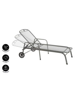 MWH Gartenliege Savoy, Ca. B81/H52/T187 Cm -Gartenbedarfsgeschäft 5312897 WE IG 001 MwhGartenliegeSavoyMetLiegeSavoyEGrau