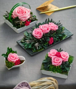 Dehner Keramik-Schale Mit Longlife-Rose Dita, Rosa, Ca. B10/H11/T10 Cm -Gartenbedarfsgeschäft 6380927 6537641 6537716 6537708 WE MO 001 LonglifeArrangements 2