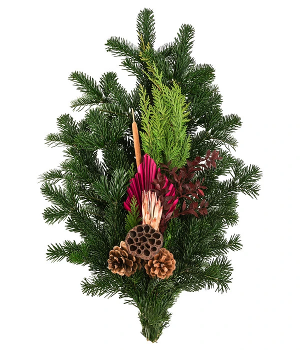 Grabstrauß Aus Nordmann-Tanne, Oval, Pink, Ca. B70/H10/T45 Cm 3 Grabstrauß Aus Nordmann-Tanne, Oval, Pink, Ca. B70/H10/T45 Cm