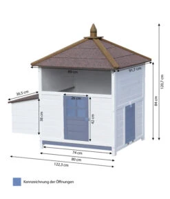 Dehner Hühnerstall Florenz, Weiß/braun, Ca. B122,3/H120,7/T91,7 Cm -Gartenbedarfsgeschäft 6632111 WE BG 001 MQHuehnerstallFlorenzWeiss