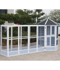 Dehner Vogelvoliere Santorini, Weiß/blau, Ca. Ø132/H180 Cm -Gartenbedarfsgeschäft 6640585 6941041 6941058 WE MO 006 MQVHSantoriniGehege 1