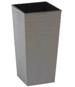 Siena Garden Kunststoff-Topf-Set ECO Nizza, Konisch, Grau, Ca. B25/H46,5/T25 & B30/H57/T30 Cm, 2-teilig -Gartenbedarfsgeschäft 6654909 WE FS 002 PflanzgefaessEcoNizzaGrau