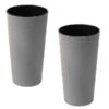 Siena Garden Kunststoff-Topf ECO Locon, Konisch, Grau, Ca. Ø25/H46,5 Cm, 2er-Set -Gartenbedarfsgeschäft 6654990 WE FS 001 PflanzgefaesseEcoLoconGrau