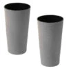 Siena Garden Kunststoff-Säulen ECO Locon, Konisch, Grau, Ca. Ø30/H57 Cm, 2er-Set -Gartenbedarfsgeschäft 6655005 WE FS 001 PflangefaesseEcoLocon30Grau