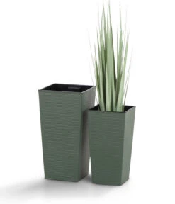 Siena Garden Kunststoff-Topf ECO Nizza, Konisch, Ca. B25/H46,5/T25 Cm -Gartenbedarfsgeschäft 6655518 WE DE 001 PflanzgefaessEcoNizza25Gruen