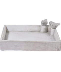 Dobar® Wildlife Vogeltränke Carré, Keramik, Grau, Ca. B29/H5/T29 Cm -Gartenbedarfsgeschäft 6689210 WE DE 001 DobarWVEdleVogeltraenkeCarre