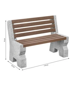 Dehner Granit-Gartenbank, 2-Sitzer, Ca. B114/H75/T52 Cm -Gartenbedarfsgeschäft 6692065 WE BG 001 GRANITBANKWPCRUECKENL