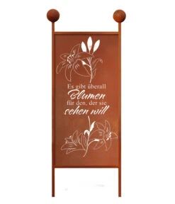 Ferrum Metall-Gartenstecker Blumen, Ca. H205 Cm