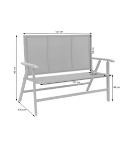 Dehner Klappbank Colmar, 2-Sitzer -Gartenbedarfsgeschäft 6701692 WE FS 002 KlappbankColmarSkizzeNEU