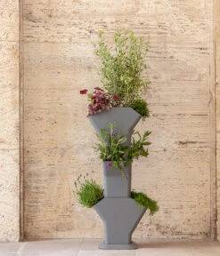 Kunststoff-Pflanzbaum-Set, Grau, Ca. B31,3/H77,3/31,3 Cm -Gartenbedarfsgeschäft 6739528 WE MO 002 KunststoffPflanzbaumSetgrau