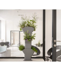 Kunststoff-Pflanzbaum-Set, Grau, Ca. B31,3/H77,3/31,3 Cm -Gartenbedarfsgeschäft 6739528 WE MO 003 KunststoffPflanzbaumSetgrau