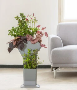 Kunststoff-Pflanzbaum-Set, Grau, Ca. B31,3/H77,3/31,3 Cm -Gartenbedarfsgeschäft 6739528 WE MO 004 KunststoffPflanzbaumSetgrau