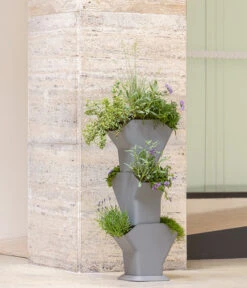 Kunststoff-Pflanzbaum-Set, Grau, Ca. B31,3/H77,3/31,3 Cm -Gartenbedarfsgeschäft 6739528 WE MO 005 KunststoffPflanzbaumSetgrau