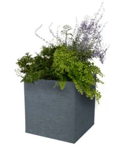 EDA-plastiques Kunststoff-Topf Graphit, Gerillt -Gartenbedarfsgeschäft 6763643 WE FS 002 PflanztopfGrap40x40