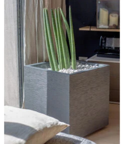 EDA-plastiques Kunststoff-Topf Graphit, Gerillt -Gartenbedarfsgeschäft 6763643 WE MO 002 PflanztopfGrap40x40