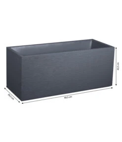 EDA-plastiques Kunststoff-Kasten Graphit, Anthrazit, Ca. B99,5/H43,5/T39,5 Cm -Gartenbedarfsgeschäft 6763908 WE BG 001 PflanzkastenGraphit100cm