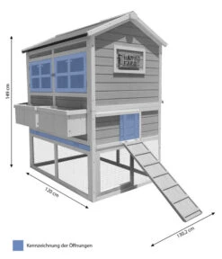 Dehner Hühnerstall Happy Farm Agata, Blau, Ca. B173,5/H149/T130,2 Cm -Gartenbedarfsgeschäft 6873392 WE BG 001 MQ HuehnerstallAgatawaermeisolierthellblau
