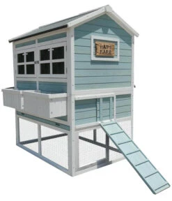 Dehner Hühnerstall Happy Farm Agata, Blau, Ca. B173,5/H149/T130,2 Cm